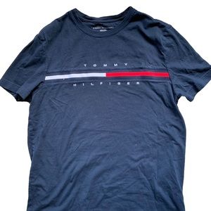 Tonmy Hilfiger vintage deep navy blue logo short sleeve tshirt
